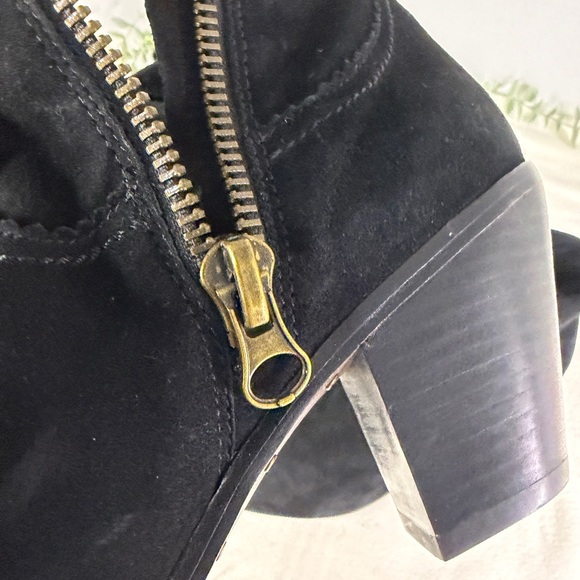 Sam Edelman Louie Black Suede Fringe Booties Women's 9.5 Western Ankle Boots - Picture 7 of 12